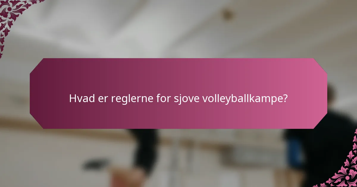 Hvad er reglerne for sjove volleyballkampe?