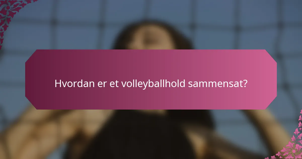 Hvordan er et volleyballhold sammensat?